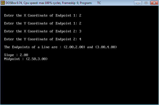 C Program To Calculate Slope And Midpoint Of A Given Line Segment Coding Connect